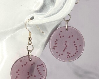 Macrophage microscope slide earrings