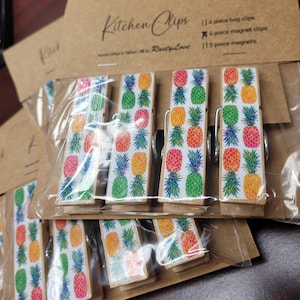 Kitchen Clips Magnet Clip Set PINEAPPLES!