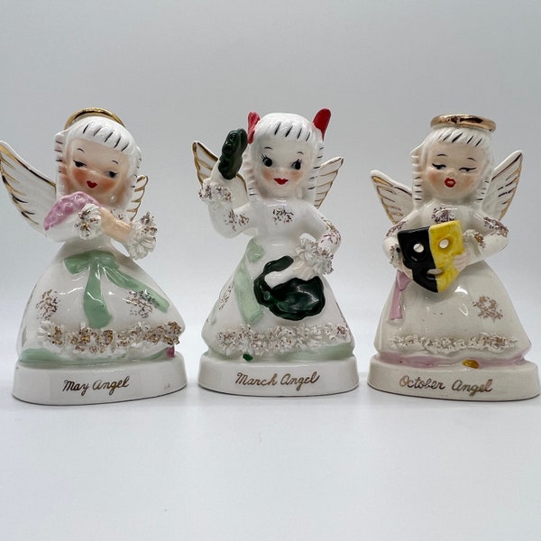 Vintage Birthday Angel Figurines - Your Choice