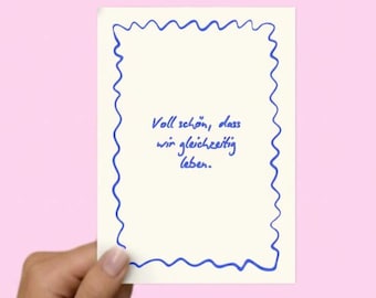 Postcard "It's so wonderful that we're alive at the same time" | Birthday card | Pink greeting card | Thank you card | Easter | Girlfriend | Sister