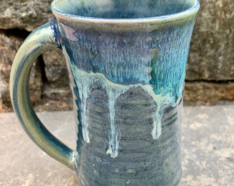 Handmade Ceramic Mug, Blue Mug, Stoneware Mug, Wheel thrown Mug