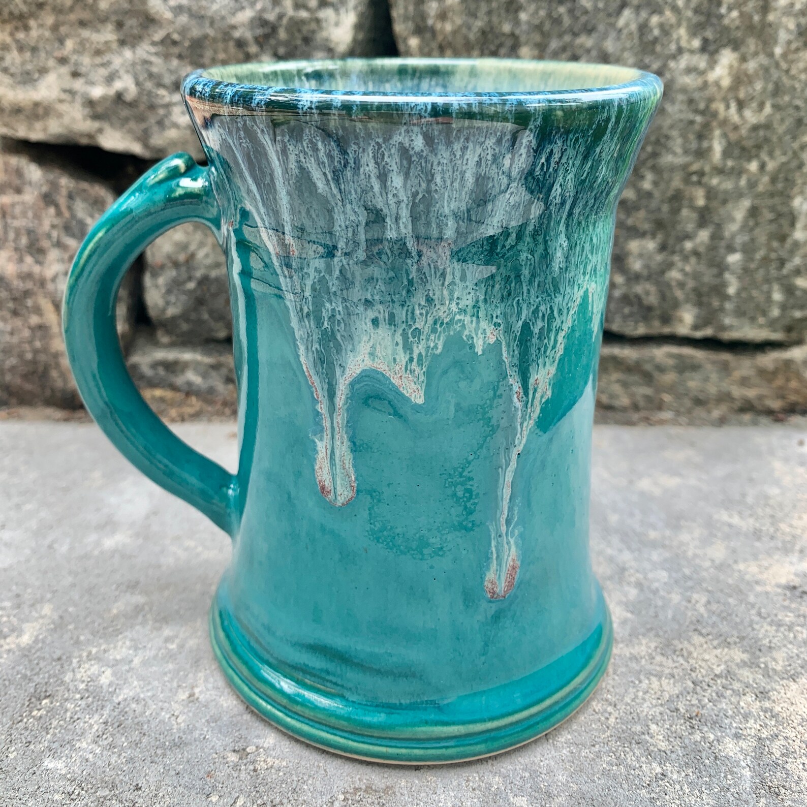 Handmade Ceramic Mug, Turquoise Mug, Blue Mug, Stoneware, Wheel Thrown