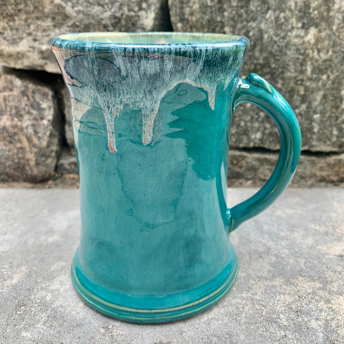 Handmade Ceramic Mug, Turquoise Mug, Blue Mug, Stoneware, Wheel Thrown