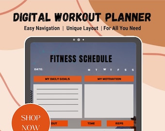 Digital Workout Planner - Custom Fitness Planner for Workout Plan, workout Schedule - Motivational Workout gift for Gym Enthusiasts