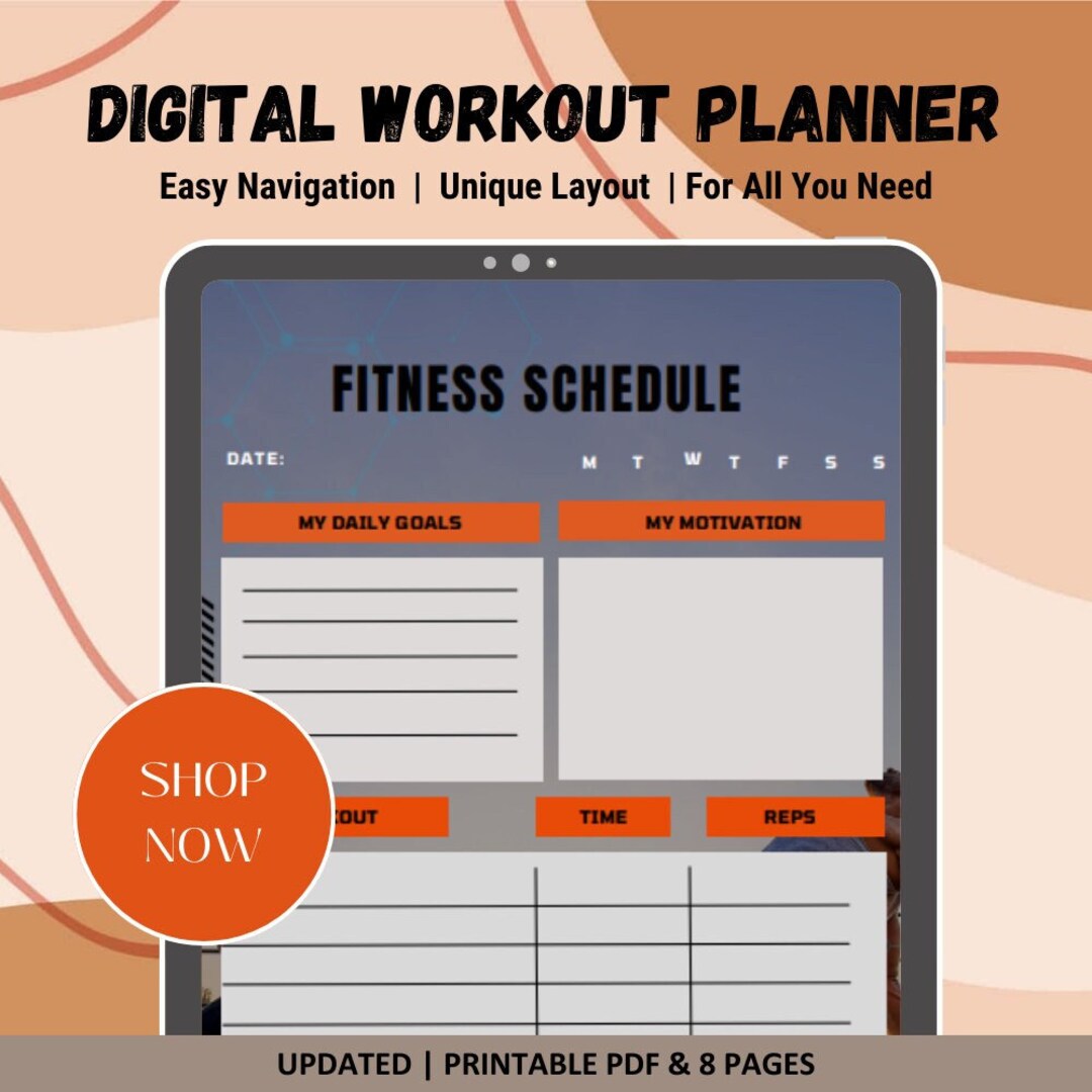 Digital Workout Planner Custom Fitness Planner for Workout Plan ...