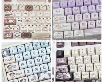 kawaii keycaps | pbt keycap set | cat keycaps | tech Accessories | cute keycap | custom keycaps | desk decor | artisan keycap | keycap set