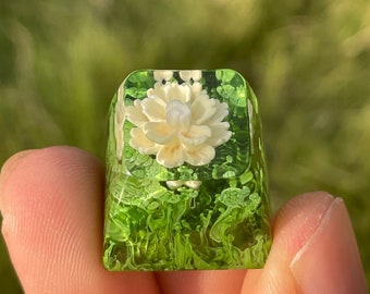 Nature Flower Keycaps | Japanese Keycaps | Artisan Resin Keycap | Gamer Keycaps | Cherry MX Keycaps | Mechanical Keyboard | Gift For Gamer's