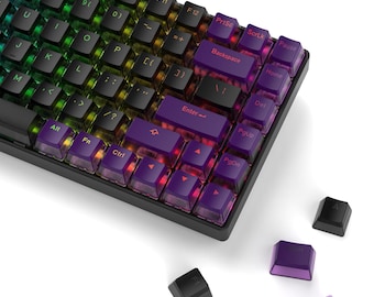 Black Purple Keycap | Pudding Keycaps Set |OEM Keycap |artisan Keycaps |Mechanical Keyboard |165 Keys |Gift For Gamer's | Gaming Room Decor.