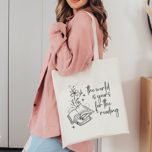 Book Lover Canvas Tote Bag, Book Lover Tote, Canvas Tote Bag, Teacher Tote Bag, Tote Bag for Book Lover, Tote Bag for Teacher