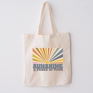 Sonne und Seelenfrieden Canvas Einkaufstasche, Strandtasche, Sommer Einkaufstasche, Sommer Pool Tasche, Pool Tasche, Strandtasche, Pool Tasche, Retro Tasche