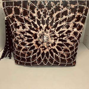 Damenhandtasche Tote Style Alltagshandtasche Strass Animal Print Handtasche mit Bling Fashion Bag Geldbörse Stilvolle Damenhandtasche