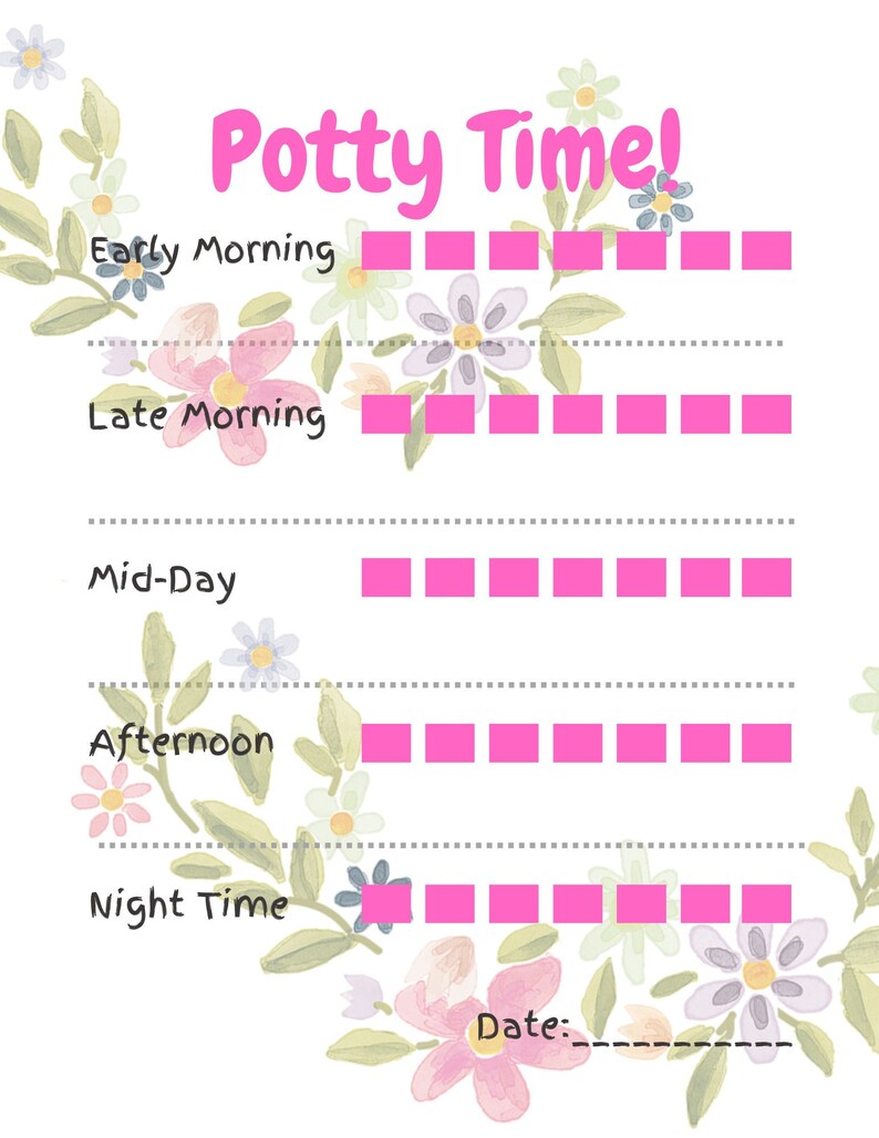Potty Time Chart Etsy