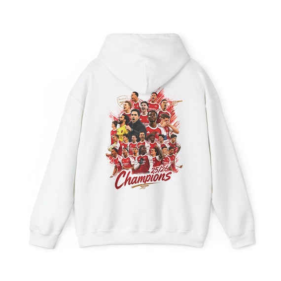 Arsenal Champions Hoodie 25/26, Arsenal FC Gifts, Unisex Adult and