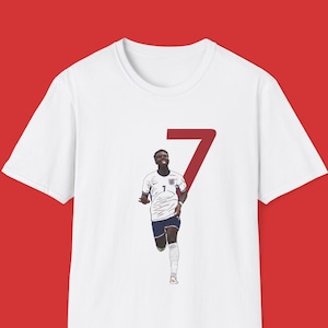 Bukayo Saka England | Unisex T-Shirt | For Men, Women, Teenagers | Number 7 | Arsenal | Football Player