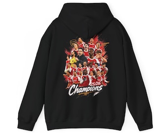 Arsenal Champions Hoodie 25/26, Arsenal FC Gifts, Unisex Adult and