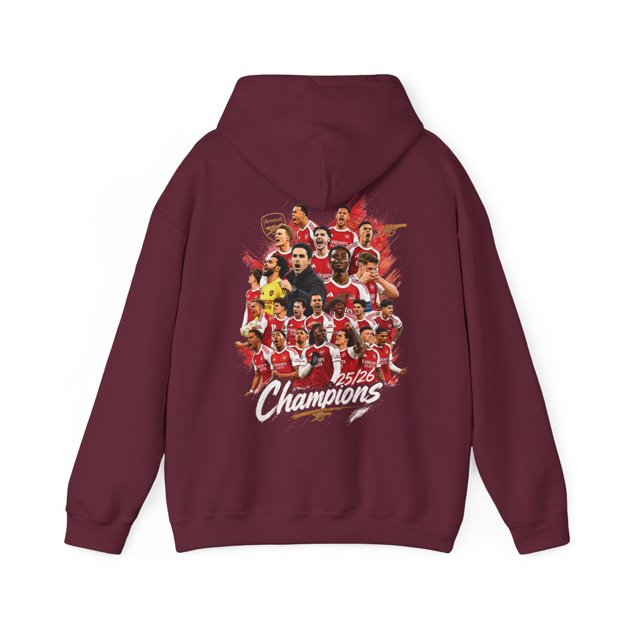 Arsenal Champions Hoodie 25/26, Arsenal FC Gifts, Unisex Adult and