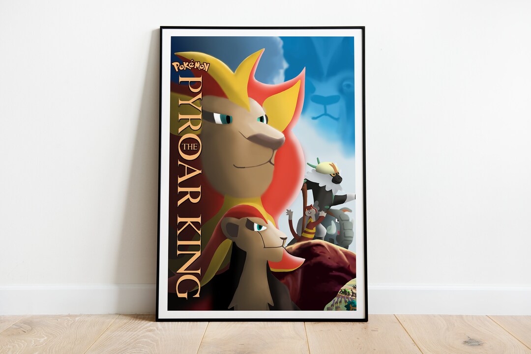Pyroar Posters The Lion King X Pokemon Movie Crossover Poster Wall Art Premium Matte ...