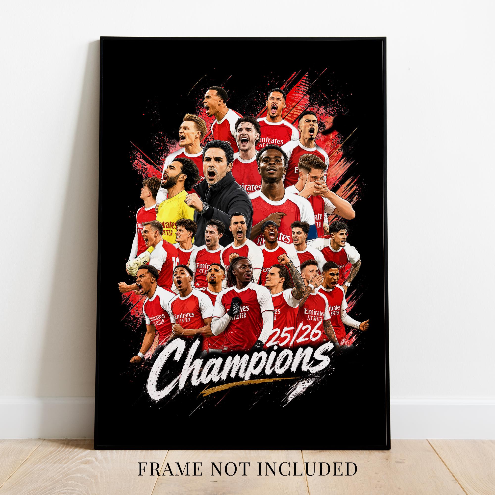 Arsenal Champions 25/26 Poster Print: Football Wall Art Only - Etsy