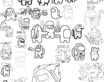 Among Us SVG-paket, målarbilder (digital nedladdning)