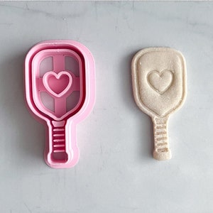 Pickleball Paddle with Heart Embossed Cookie Cutter