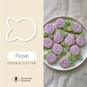 Rose with Leaves Cookie Cutter