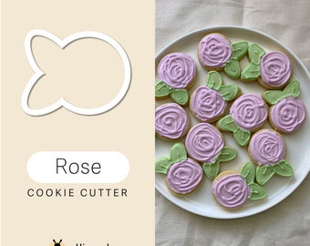 Rose with Leaves Cookie Cutter