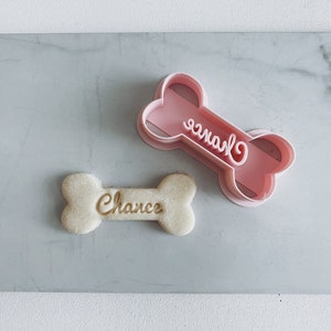 Dog Biscuit Cutter - Bone Shape with Custom Name