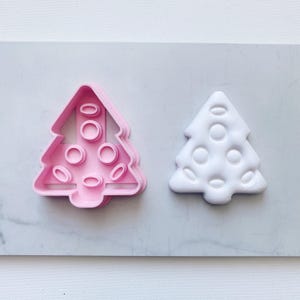 Pickleball Christmas Tree Embossed Cookie Cutter / Cookie Stamp