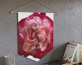 Look for the Beauty, Two Heart Rose by SAY, Pennant