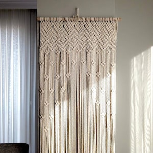Makramee Tür und Fenster Vorhang, Handgemachter Makramee Vorhang, Raumteiler, Hochzeit Hintergrund Wandbehang