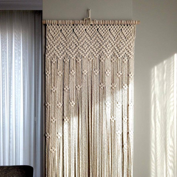 Macrame deur en raam gordijn, handgemaakte macrame gordijn, kamer Divider, bruiloft achtergrond muur opknoping