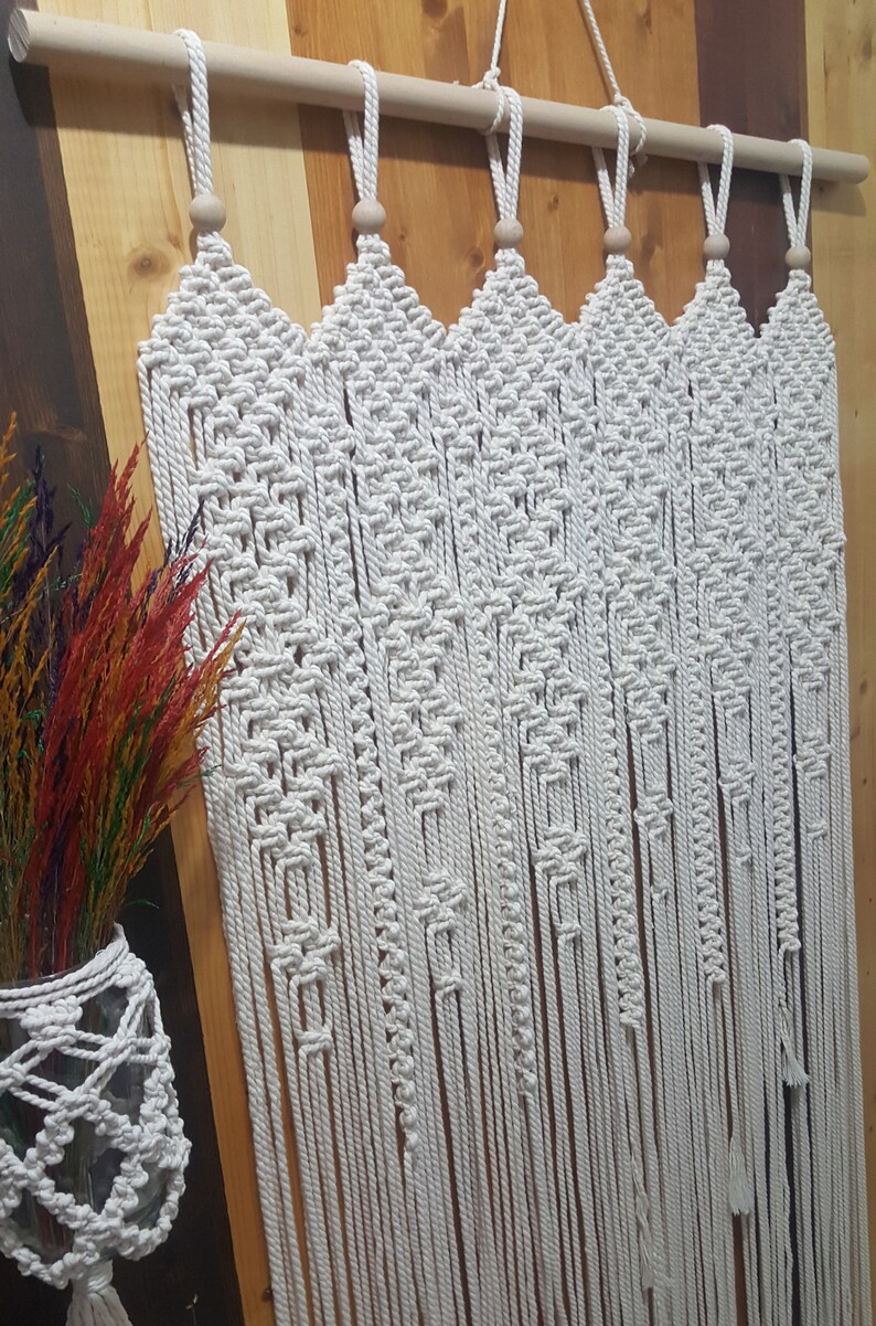 Macrame Door and Window Curtain Handmade Macrame Curtain Etsy