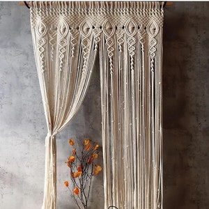 Macrame Door And Window Curtain, Handmade Macrame Curtain, Room Divider, Wedding Backdrop Wall Hanging