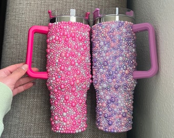 Pearl Tumbler, Rhinestone tumbler-40 oz, Gifts for her