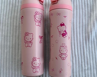 HK Owala 32oz Pink Water Bottle, Sanrio Inspired Hello Kitty