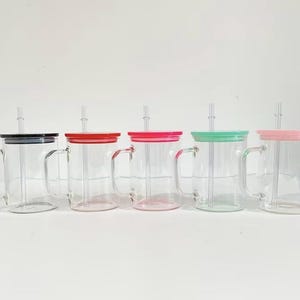Relaxing book mug, Coffee mug - Gifts for friends- Cute Gifts, Glass mugs with lid & straw afbeelding 6