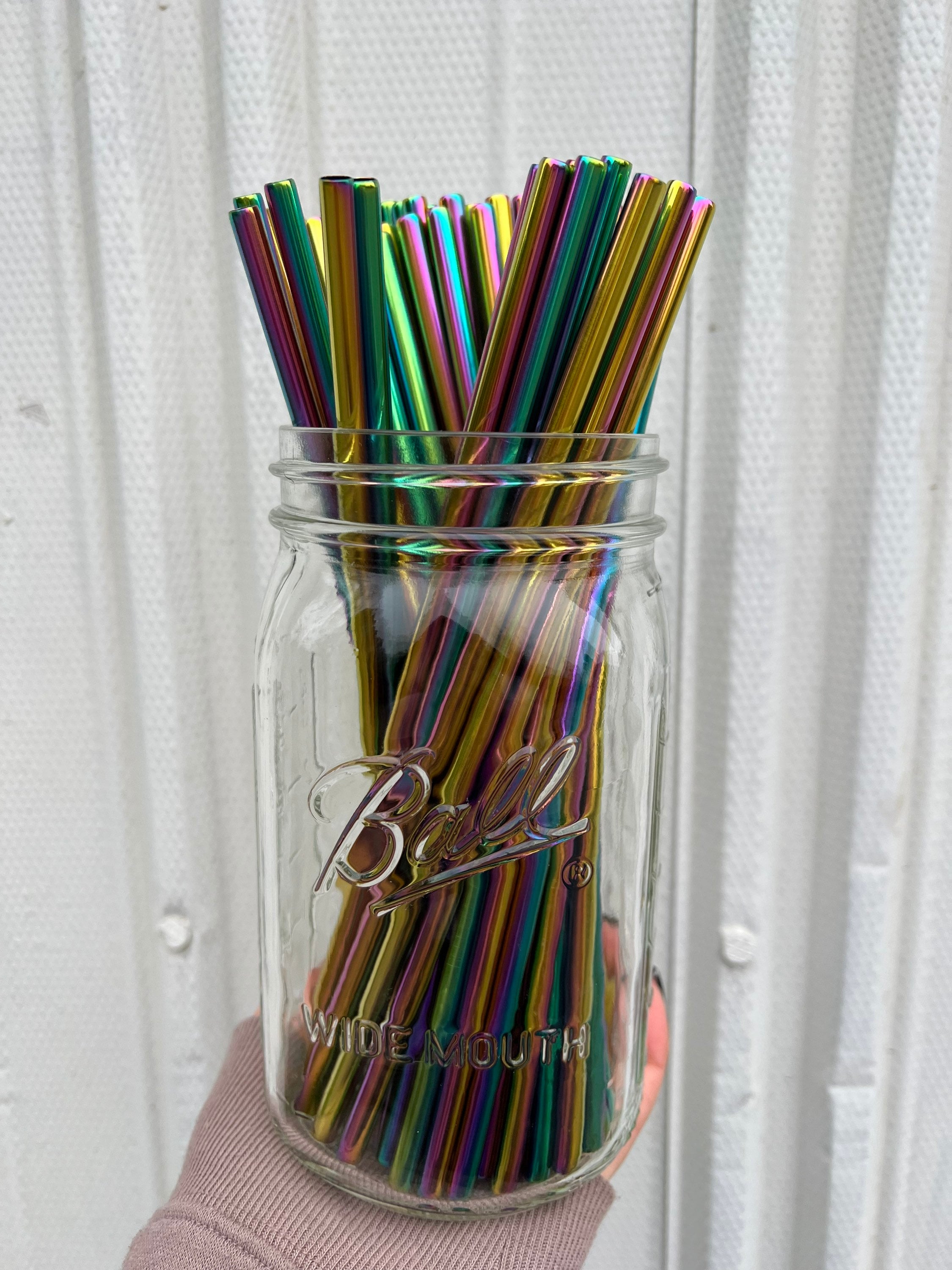 3 Colorful Stainless Steel Straws, Reusable Rainbow Straw, 8.4 Inch ...