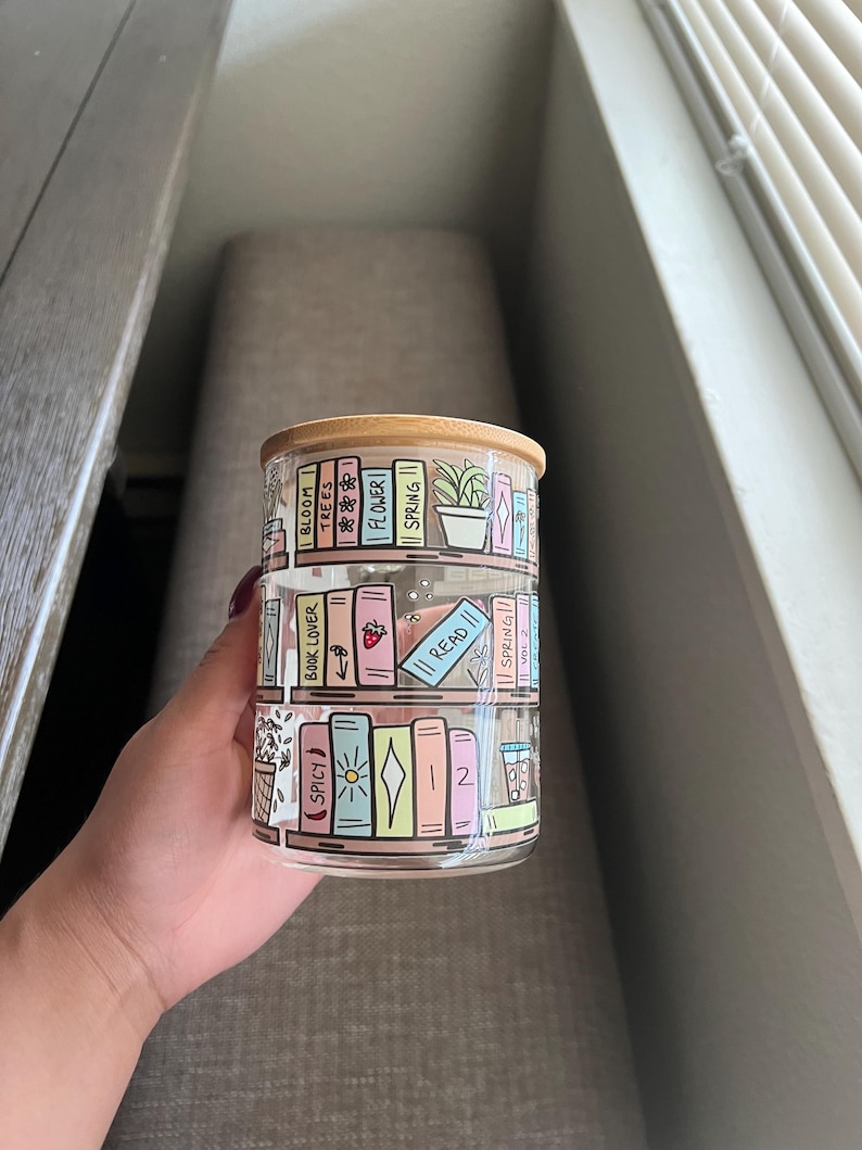 Book Mug, Coffee Mug Gifts for Friends Cute Gifts, Glass Mugs With Lid