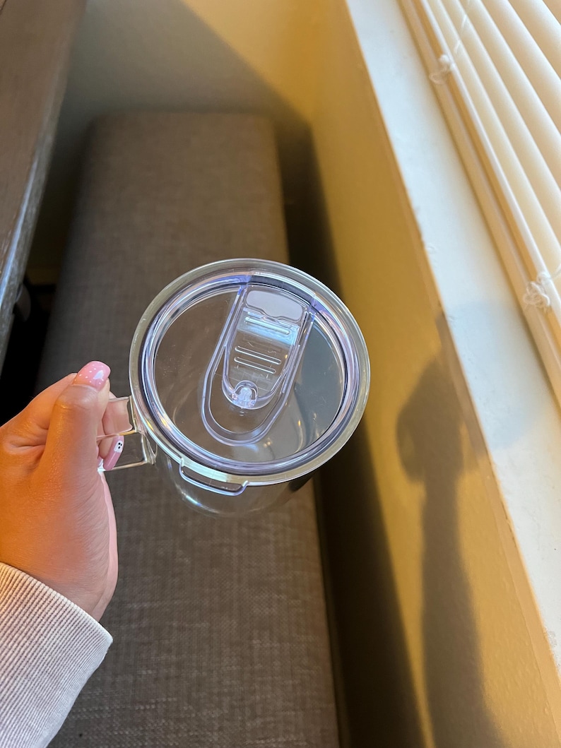 Coquette Strawberry Glass Cup, Large Glass Cup with handle & Lid and