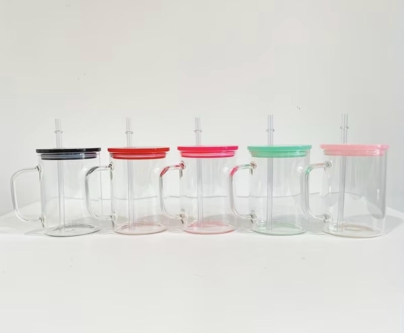 Book mug, Coffee mug - Gifts for friends- Cute Gifts, Glass mugs with lid & straw image 6