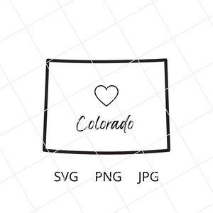 Colorado State SVG PNG JPG l Colorado Svg l Colorado Clip Art l Digital Download l Cricut l Colorado Map Svg l I Love Colorado Svg