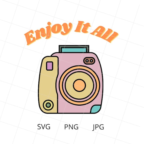 Polaroid Camera SVG, PNG, JPG l Digital Download l Camera Svg l Retro Svg l Camera Clip Art l Photography Svg l