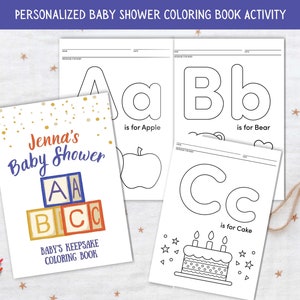 Editable Baby Shower Alphabet Coloring Pages Activity Book