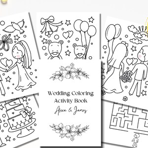 Personalized Wedding Coloring Book: Kids Activity Pages (Digital Download)