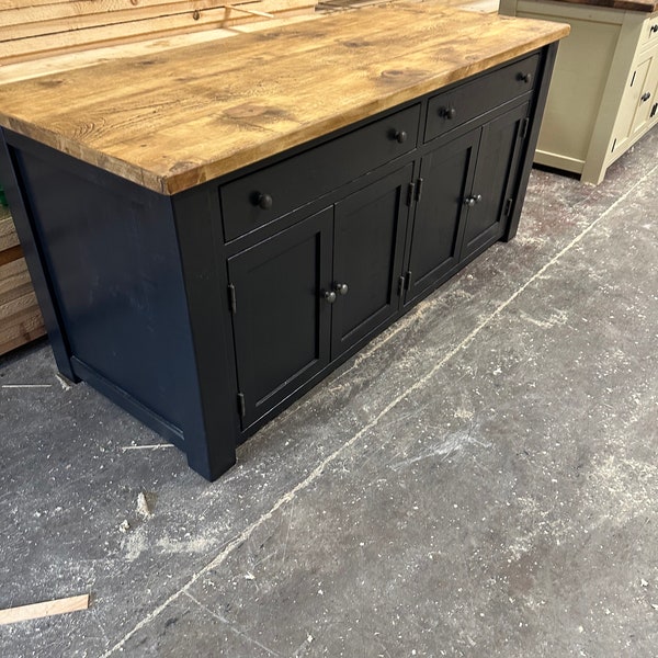 Kitchen island, Rustic 4 drawer