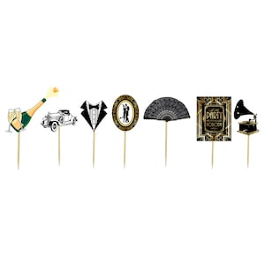 Gatsby Cupcake Toppers - UPDATED Version