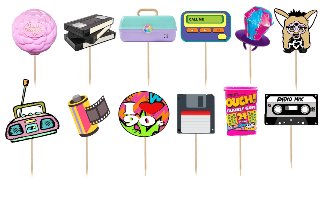 90s 2.0 Cupcake Toppers Etsy