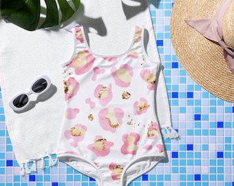 Maillot de bain fille imprimé léopard