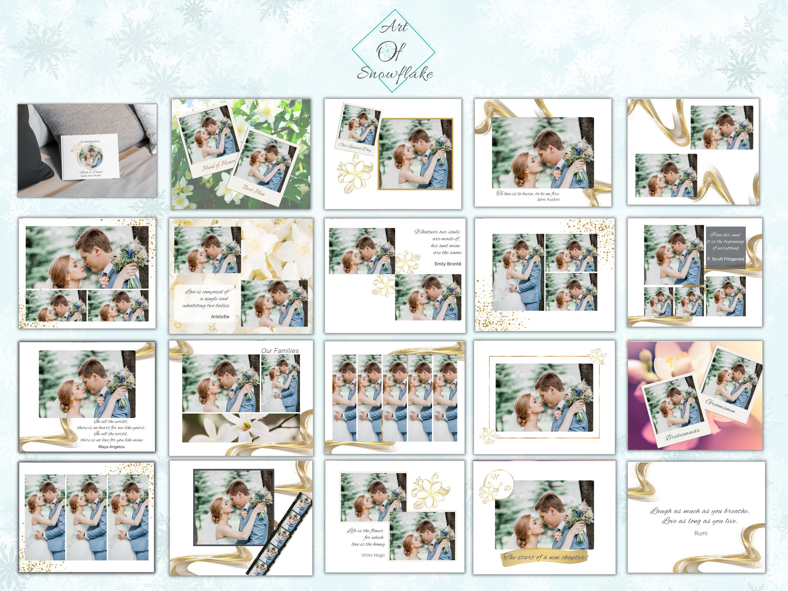 Canva Editable Photo Album an Elegant Minimalist Photo Book With Gold