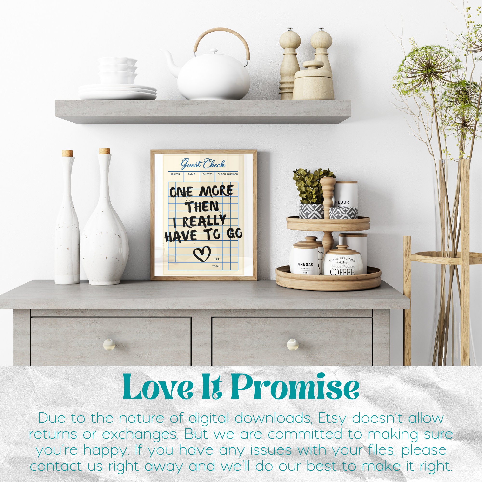 Guest Check Print Guest Check Wall Art Bar Cart Prints Guest Check Art ...